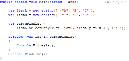 LINQ: Generate a Cartesian Product
